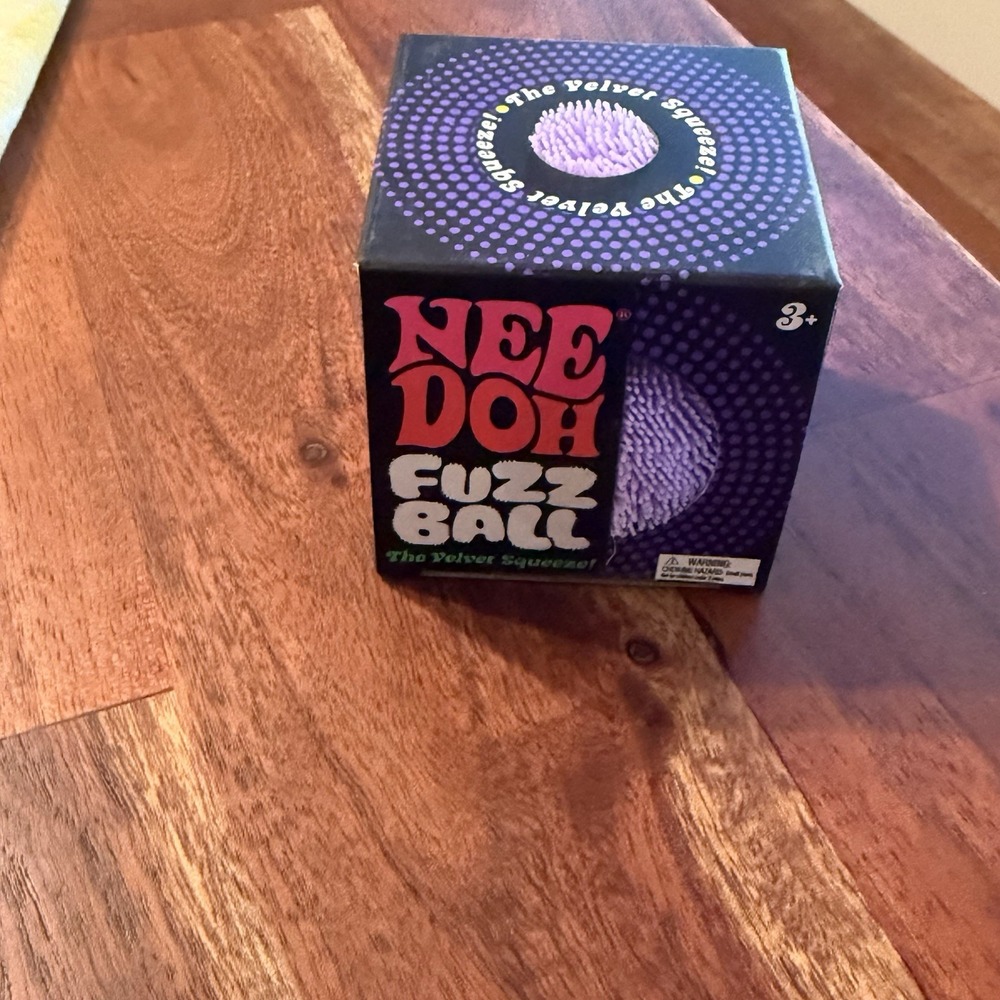 NeeDoh Fuzz Ball Purple Sensory Toy with Velvet Texture Nee Doh